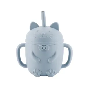 Baby Cartoon Cat Design  Silicone Cup with BPA-Free Straw for Supplementary Feeding and Learning to Drink #1170340