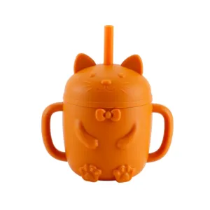 Baby Cartoon Cat Design  Silicone Cup with BPA-Free Straw for Supplementary Feeding and Learning to Drink #1170341