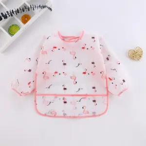 Baby Long-sleeved Waterproof Anti-wearing Clothes Baby Eating Gowns Protective Clothes With Rice #191465