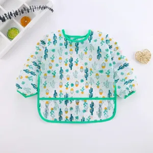 Baby Long-sleeved Waterproof Anti-wearing Clothes Baby Eating Gowns Protective Clothes With Rice #191467