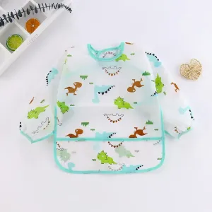 Baby Long-sleeved Waterproof Anti-wearing Clothes Baby Eating Gowns Protective Clothes With Rice #191469