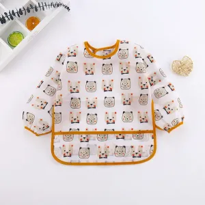 Baby Long-sleeved Waterproof Anti-wearing Clothes Baby Eating Gowns Protective Clothes With Rice #191471