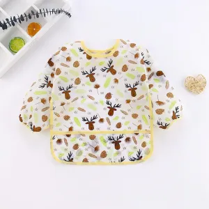 Baby Long-sleeved Waterproof Anti-wearing Clothes Baby Eating Gowns Protective Clothes With Rice #191473