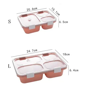 Bento Lunch Box with Spoon & Lid Reusable Plastic Divided Food Storage Container Boxes Meal Prep Containers for Kids & Adults #205949