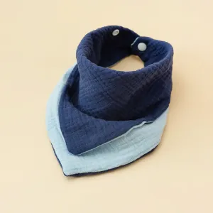 Cotton Dual-colored Triangle Baby Bibs for Boys #1064830