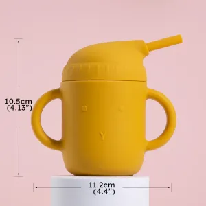Cute Silicone Straw Cup, Spill-proof Sippy Cups with Double Handles, Safe Drinking #1055044