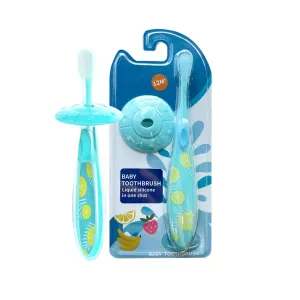 Baby Toothbrush with Suction Base Infant to Toddler Toothbrush Food Grade Silicone #1043764