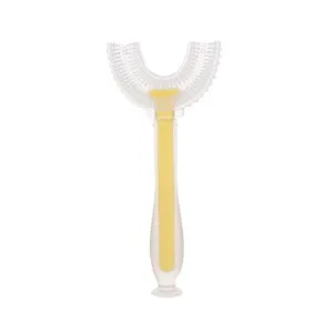 Kids 360Â° U Shaped Toothbrush Silicone Brush Head Whole Mouth Toothbrush with Handle #765530