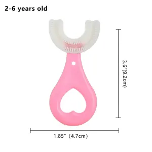 Kids New Toothbrush with U-Shaped Food Grade Silicone Brush Head,  Manual Toothbrush Oral  Cleaning Tools for Children Training Teeth Cleaning Whole M #192771