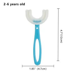 Kids New Toothbrush with U-Shaped Food Grade Silicone Brush Head,  Manual Toothbrush Oral  Cleaning Tools for Children Training Teeth Cleaning Whole M #192772