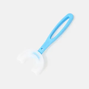 Kids Toothbrush with U-Shaped Food Grade Silicone Brush Head Manual Whole Mouth Toothbrush Oral Cleaning Tools for Children Training Teeth Cleaning (R #221453