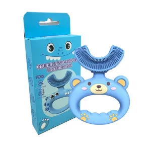 Little Bear Pattern Toothbrush Silicone Cartoon U Shaped Heads Waterproof Oral Care for Baby/Toddlers Dental Cleaning #1043828