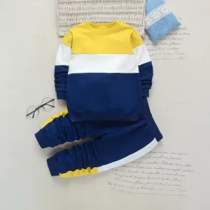 2-piece Toddler Boy/Girl Colorblock Pullover and Pants Casual Set #891901