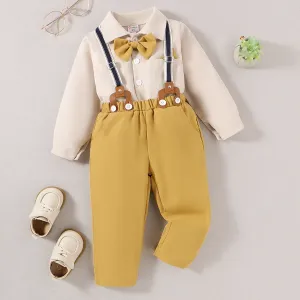 3pcs Toddler Boy Elegant Charming Bow Tie and Chest Pocket Lapel Set #1326723