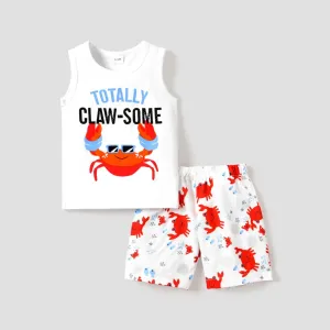 Baby / Toddler Cartoon Shark Print Tank and Shorts Set #940365