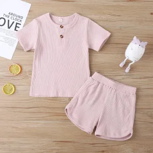 Baby / Toddler Casual Basic Solid Tee and Shorts Set #190240