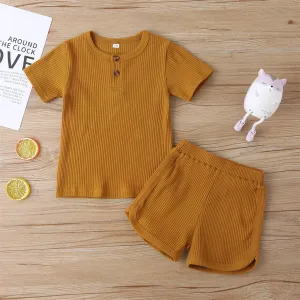Baby / Toddler Casual Basic Solid Tee and Shorts Set #190246