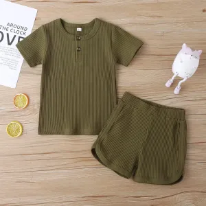Baby / Toddler Casual Basic Solid Tee and Shorts Set #190254