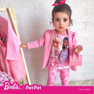 Barbie 2pcs Toddler Girl Character Print Long-sleeve Tee and Allover Print Leggings Set #208894