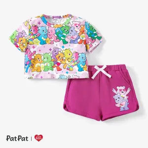 Care Bears 2pcs Toddler Girls Character Print Rainbow Sporty Set #1327095