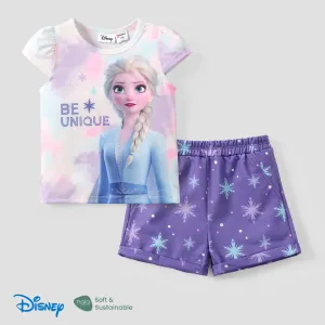Disney Frozen Elsa 2pcs Toddler Girls Naiaâ¢ Tie-Dye Character Print Set #1332463