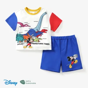 Disney Mickey and Friends 2pcs Toddler Boy Naiaâ¢Dinosaur Animal print Tee and Shorts