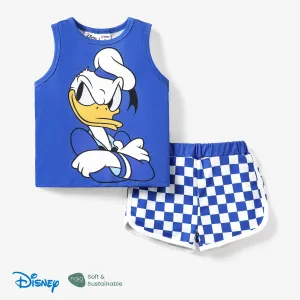 Disney Mickey and Friends 2pcs Toddler Girl/Boy Character Naiaâ¢ Print Tank Top with Plaid Shorts Set