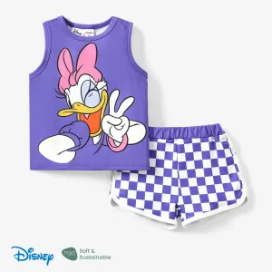 Disney Mickey and Friends 2pcs Toddler Girl/Boy Character Naiaâ¢ Print Tank Top with Plaid Shorts Set #1332629