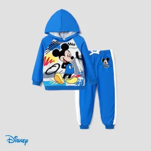 Disney Mickey and Friends Toddler Boy Character Print Long-sleeve Hooded Top and Pants Set #1092492