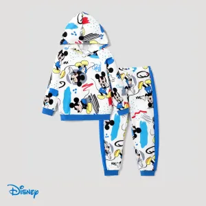 Disney Mickey and Friends Toddler Boy Character Print Long-sleeve Hooded Top and Pants Set #1092493