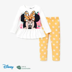 Disney Mickey and Friends Toddler Girl 2pcs Character Naiaâ¢ Print Peplum Long-sleeve Tee and Pants Set #1316611