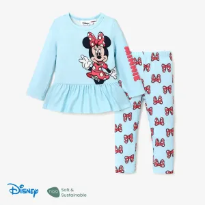 Disney Mickey and Friends Toddler Girl 2pcs Character Naiaâ¢ Print Peplum Long-sleeve Tee and Pants Set #1316616