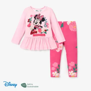 Disney Mickey and Friends Toddler Girl 2pcs Character Naiaâ¢ Print Peplum Long-sleeve Tee and Pants Set #1316618