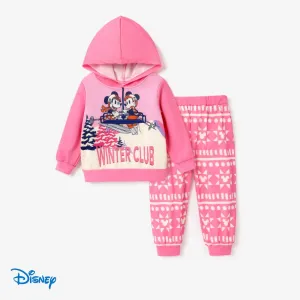 Disney Mickey and Friends Toddler Girl/Boy 2pcs Character Print Long-sleeve Top and Pants Set #1195786
