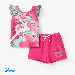 Disney Princess 2pcs Toddler Girls Naiaâ¢ Character Floral Print Ruffled Top with Shorts Set
