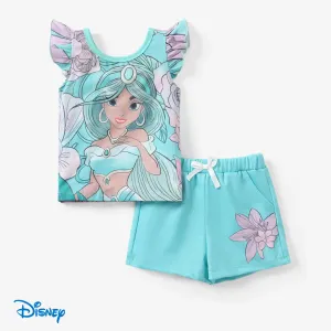 Disney Princess 2pcs Toddler Girls Naiaâ¢ Character Floral Print Ruffled Top with Shorts Set