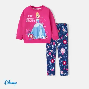Disney Princess Toddler Girl 2pcs Naiaâ¢ Character Print Long-sleeve Pullover Sweatshirt and Floral Print Pants Set #1060693