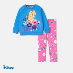 Disney Princess Toddler Girl 2pcs Naiaâ¢ Character Print Long-sleeve Pullover Sweatshirt and Floral Print Pants Set #1060700