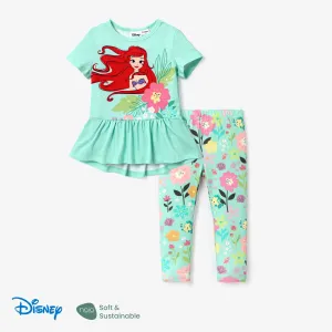 Disney Princess Toddler Girl 2pcs Naiaâ¢ Character Print Peplum Long-sleeve Tee and Floral Pants Set #1319101