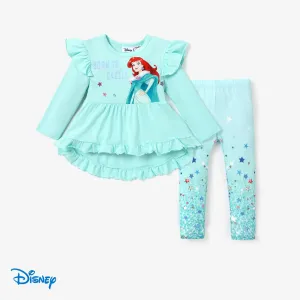Disney Princess Toddler Girl 2pcs Ruffled Long-sleeve Top and Sequins Pants Set #1210545