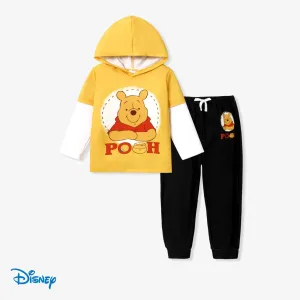 Disney Winnie the Pooh Toddler Boy Character Print Splice Long-sleeve Top and Pants Sets