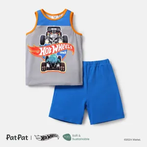 Hot Wheels 2pcs Toddler Boy Naia Colorblock Tank Top and Elasticized Cotton Shorts set #776079