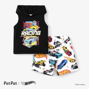 Hot Wheels Toddler Boy 2pcs Printed Grid vest + car full printed pants suit #1326003