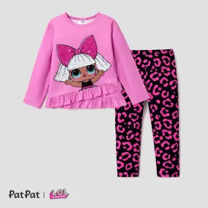 L.O.L. SURPRISE! 2pcs Toddler Girl Character Print Tee and Polka Dots Leggings Set #1095541