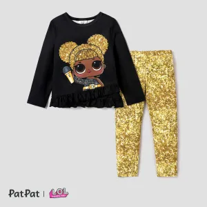 L.O.L. SURPRISE! 2pcs Toddler Girl Character Print Tee and Polka Dots Leggings Set #1095550