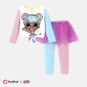 L.O.L. SURPRISE! Toddler Girl Cosplay Print T-shirt and Mesh Overlay Leggings Sets #1068077