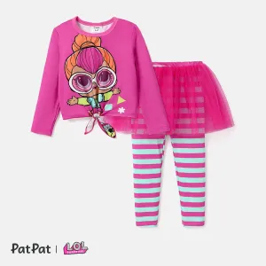 L.O.L. SURPRISE! Toddler Girl Cosplay Print T-shirt and Mesh Overlay Leggings Sets #1068078