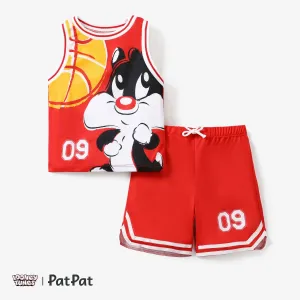 Looney Tunes 2pcs Toddler Girls Sporty Character Print Tank Top&Shorts Set #1333107