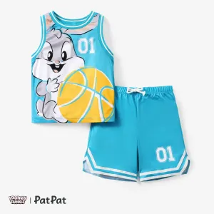Looney Tunes 2pcs Toddler Girls Sporty Character Print Tank Top&Shorts Set #1333110