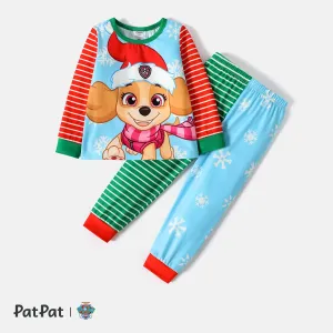 PAW Patrol 2pcs 2pcs Toddler Boy/Girl Christmas Striped Colorblock Long-sleeve Tee and Pants Set #208983